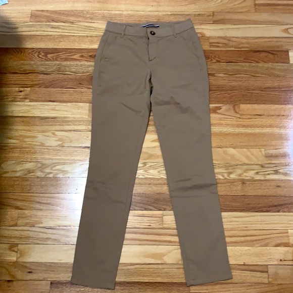 Massimo Dutti Cotton Tan Straight Leg Pant Size 2 - Picture 1 of 4